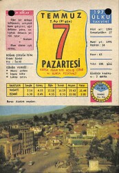 7 Temmuz 1975 Takvim Yaprağı - Doğum Günü Hediyesi EFM(N)9271 - Gökçekoleksiyon