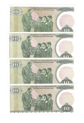 7.Emisyon 10 Türk Lirası Seri A/B/C/D Set - ÇİL TCK10258 - 2