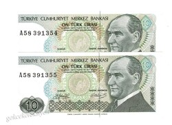 7.Emisyon 1.Tertip 10 Türk Lirası *ERÖR* Seri Takipli *A58* ÇİL TCK3143 - 1