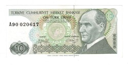 7.Emisyon 1.Tertip 10 Türk Lirası Seri A90 *Kısa Kaş* - ÇA TCK10098 - 3