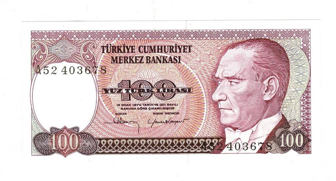 7.Emisyon 1.Tertip 100 Türk Lirası Seri A52 ÇA - TCK9862 - 1
