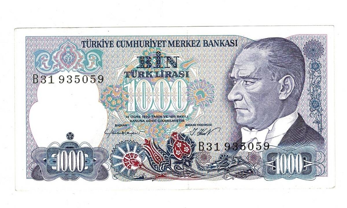 7.Emisyon 1.Tertip 1000 Türk Lirası Seri B31 ÇA - TCK9879 - 1