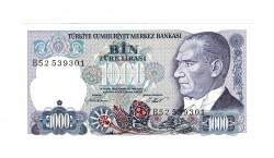 7.Emisyon 1.Tertip 1000 Türk Lirası Seri B52 ÇİL - TCK9870 - 1