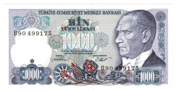 7.Emisyon 1.Tertip 1000 Türk Lirası Seri B90 ÇİL - TCK9870 - 1