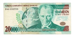 7.Emisyon 1.Tertip 20.000.000 Türk Lirası Seri D80 - ÇT TCK10178 - Gökçekoleksiyon