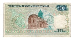 7.Emisyon 1.Tertip 5000 Türk Lirası Seri A29 - Temiz TCK10135 - 2
