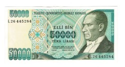 7.Emisyon 2.Tertip 50.000 Türk Lirası Seri L26 - ÇİL TCK10581 - Gökçekoleksiyon