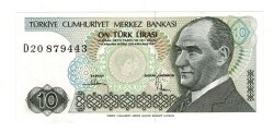 7.Emisyon 2.Tertip 10 Türk Lirası Seri D20 - ÇİL TCK10108 - Gökçekoleksiyon