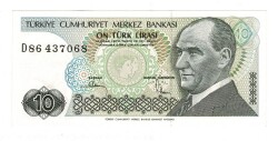 7.Emisyon 2.Tertip 10 Türk Lirası Seri D86 - ÇİL TCK10097 - Gökçekoleksiyon