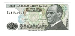 7.Emisyon 2.Tertip 10 Türk Lirası Seri E41 - ÇİL TCK10518 - Gökçekoleksiyon