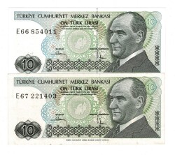 7.Emisyon 2.Tertip 10 Türk Lirası *Seri E66/67* - ÇİL TCK10114 - 3