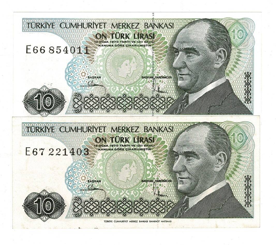 7.Emisyon 2.Tertip 10 Türk Lirası *Seri E66/67* - ÇİL TCK10114 - 3