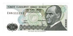 7.Emisyon 2.Tertip 10 Türk Lirası Seri E68 - ÇİL TCK10521 - Gökçekoleksiyon