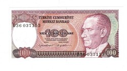 7.Emisyon 2.Tertip 100 Türk Lirası Seri D36 ÇİL - TCK9863 - 1
