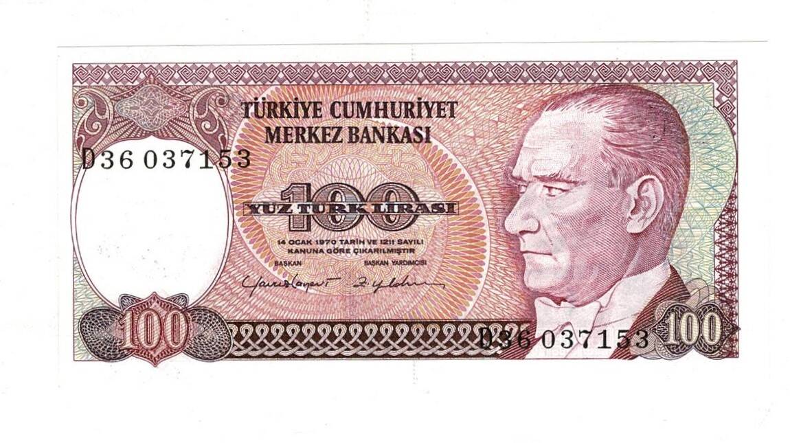 7.Emisyon 2.Tertip 100 Türk Lirası Seri D36 ÇİL - TCK9863 - 1