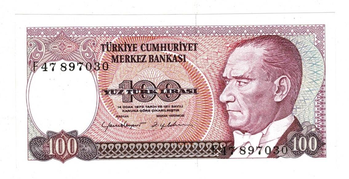 7.Emisyon 2.Tertip 100 Türk Lirası Seri F47 - ÇİL TCK10120 - 1