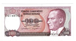 7.Emisyon 2.Tertip 100 Türk Lirası Seri F47 ÇİL - TCK9864 - 1