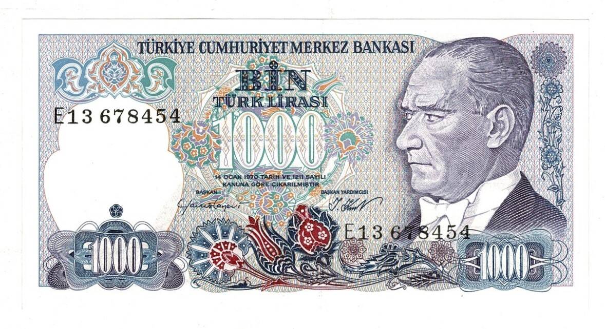 7.Emisyon 1.Tertip 1000 Türk Lirası Seri E13 - ÇİL TCK10126 - 1