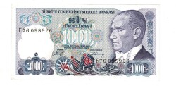 7.Emisyon 2.Tertip 1000 Türk Lirası Seri F76 ÇA - TCK9871 - 1