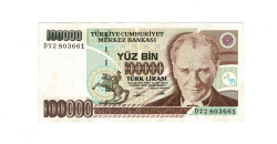 7.Emisyon 2.Tertip 100.000 Türk Lirası Seri D72 ÇİL TCK10028 - Gökçekoleksiyon