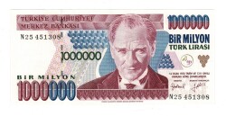 7.Emisyon 2.Tertip 1000000 Türk Lirası Seri N25 - ÇİL TCK10164 - Gökçekoleksiyon