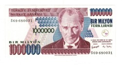 7.Emisyon 3.Tertip 1000000 Türk Lirası Seri S69 - ÇİL TCK10170 - Gökçekoleksiyon