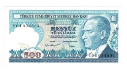 7.Emisyon 2.Tertip 500 Türk Lirası Seri E04 ÇİL - TCK9852 - 1