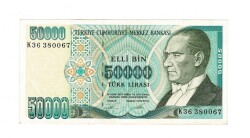7.Emisyon 2.Tertip 50.000 Türk Lirası Seri K36 ÇA - TCK9856 - 1
