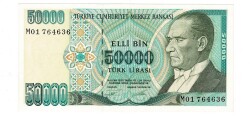 7.Emisyon 2.Tertip 50.000 Türk Lirası Seri M01 ÇİL - TCK9861 - 1