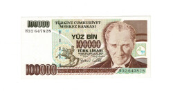 7.Emisyon 3.Tertip 100.000 Türk Lirası Seri H32 ÇİL TCK10023 - Gökçekoleksiyon