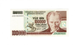 7.Emisyon 3.Tertip 100.000 Türk Lirası Seri J29 ÇİL TCK10032 - Gökçekoleksiyon