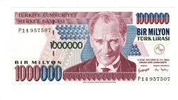 7.Emisyon 3.Tertip 1.000.000 Türk Lirası Seri P14 ÇİL *Filigran Takımın Tek Ayağı* - TCK9838 - 1
