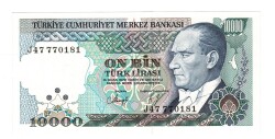 7.Emisyon 4.Tertip 10.000 Türk Lirası Seri J47 - ÇİL TCK10574 - Gökçekoleksiyon