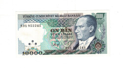 7.Emisyon 4.Tertip 10.000 Türk Lirası Seri K01 ÇİL TCK9988 - Gökçekoleksiyon