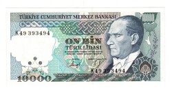 7.Emisyon 4.Tertip 10000 Türk Lirası Seri K49 - ÇİL TCK10140 - Gökçekoleksiyon
