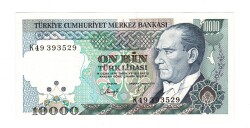 7.Emisyon 4.Tertip 10.000 Türk Lirası Seri K49 - ÇİL TCK10577 - Gökçekoleksiyon