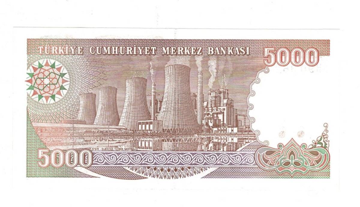 7.Emisyon 4.Tertip 5000 Türk Lirası Seri H90 ÇİL - TCK9885 - 2