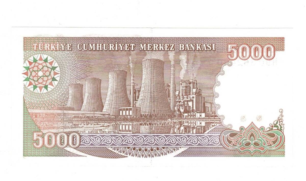 7.Emisyon 4.Tertip 5000 Türk Lirası Seri H90 ÇİL - TCK9886 - 2