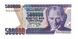 7.Emisyon 4.Tertip 500000 Türk Lirası Seri H54 - ÇİL TCK10153 - 1