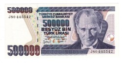 7.Emisyon 4.Tertip 500000 Türk Lirası Seri J80 - ÇİL TCK10156 - Gökçekoleksiyon