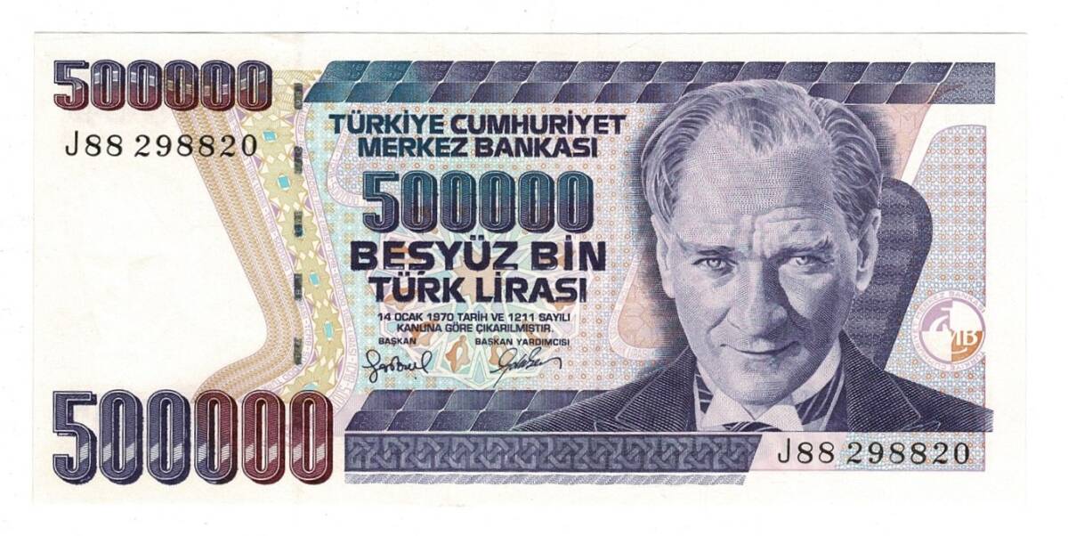 7.Emisyon 4.Tertip 500000 Türk Lirası Seri J88 - ÇİL TCK10157 - 1