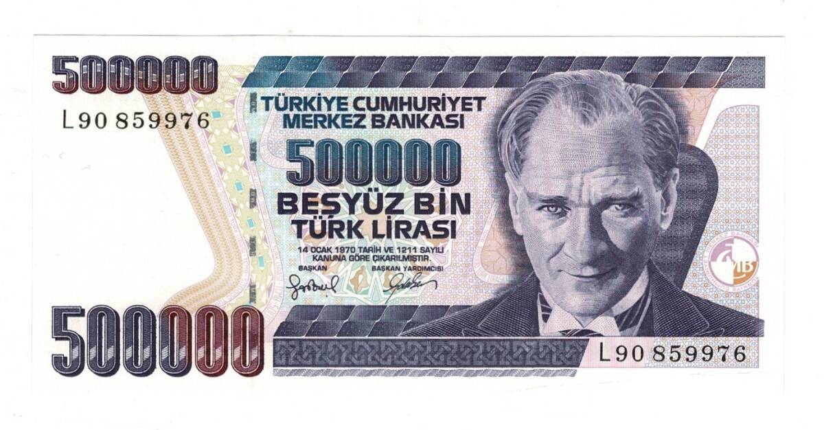 7.Emisyon 4.Tertip 500000 Türk Lirası Seri L90 - ÇİL TCK10160 - 1