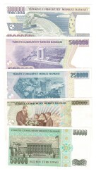 7.Emisyon Kağıt Para Lotu (5 Adet) - ÇİL TCK10176 - 2