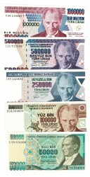 7.Emisyon Kağıt Para Lotu (5 Adet) - ÇİL TCK10176 - 3