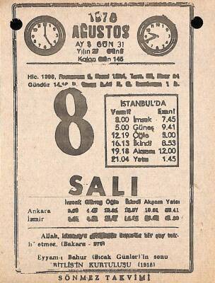8 Ağustos 1978 Takvim Yaprağı - Doğum Günü Hediyesi EFM(N)9726 - 1
