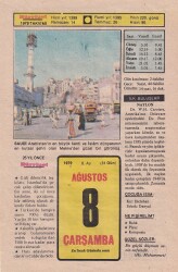8 Ağustos 1979 Takvim Yaprağı -Doğum Günü Hediyesi EFM(N)6290 - Gökçekoleksiyon