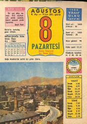 8 Ağustos 1988 Takvim Yaprağı - Doğum Günü Hediyesi EFM(N)9472 - Gökçekoleksiyon