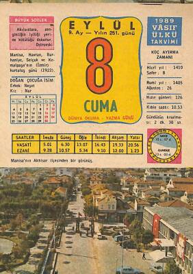 8 Ağustos 1989 Takvim Yaprağı - Doğum Günü Hediyesi EFM(N)10077 - 4