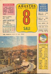 8 Ağustos 1989 Takvim Yaprağı - Doğum Günü Hediyesi EFM(N)9533 - Gökçekoleksiyon