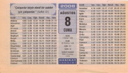 8 Ağustos 2008 Takvim Yaprağı EFM(N)2304 - 3